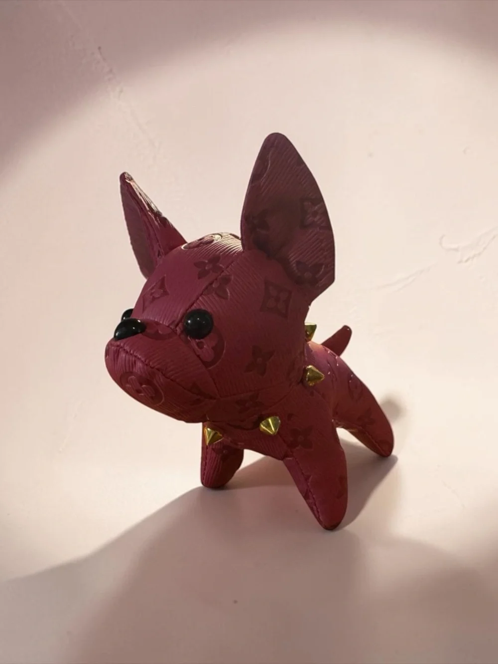 Dark Pink French Bulldog Dog Keychain Handbag Bag Charm - Brand New